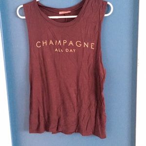 Champagne All Day muscle tee